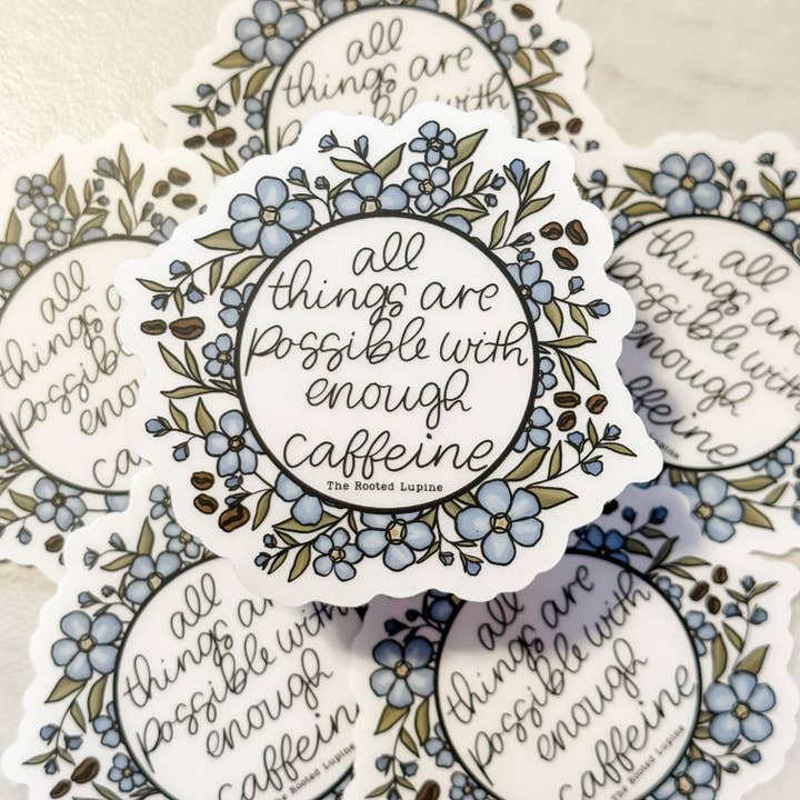 Autocolante Esquece-me Não Cafeína por atacado de The Rooted Lupine