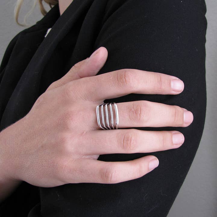 Ornamental Things - Wholesale Band/Stacked Ring - Silver Line Ring