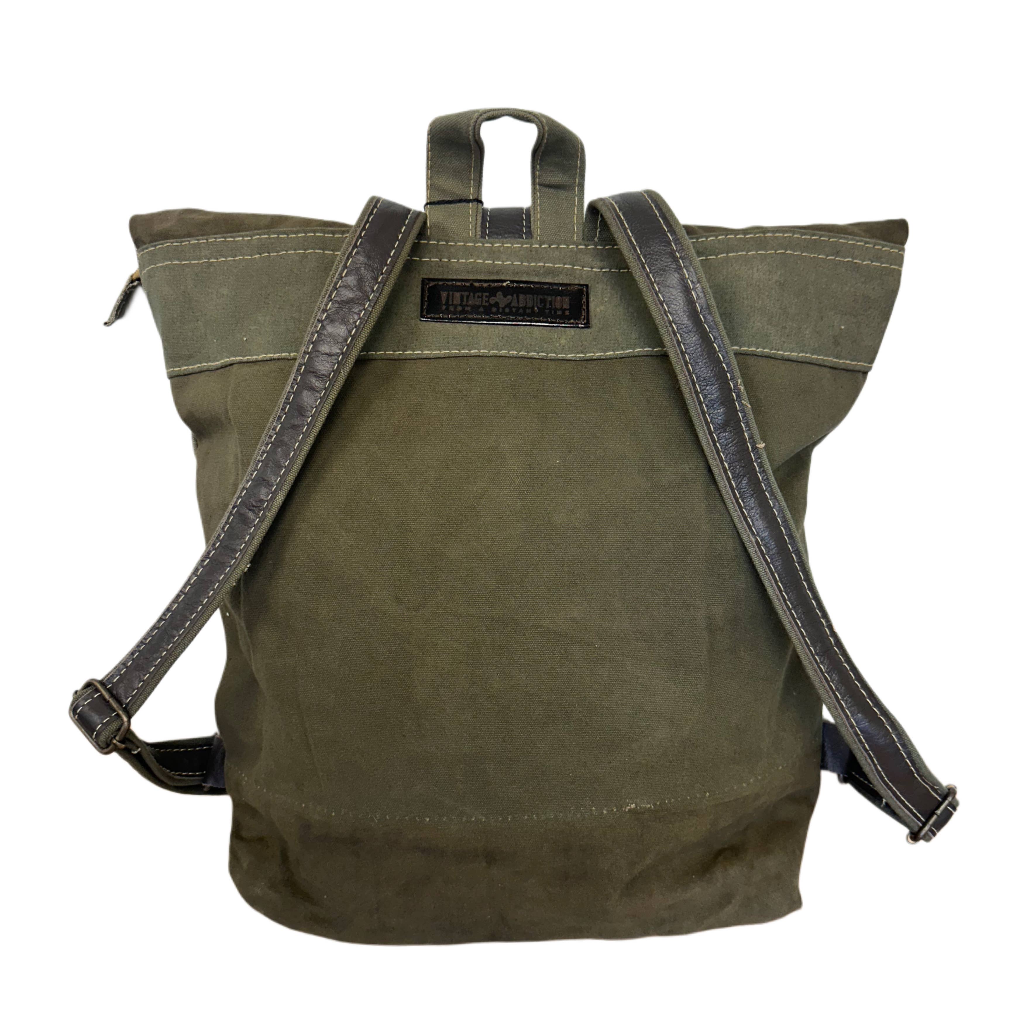 Vintage Addiction - Wholesale Backpack - Women's - Recycled Military Tent Backpack3