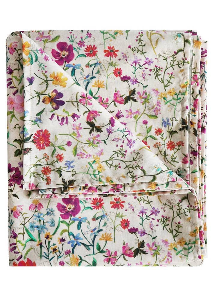 Flat Top Sheet made with Liberty Fabric LINEN GARDEN for wholesale by Coco & Wolf