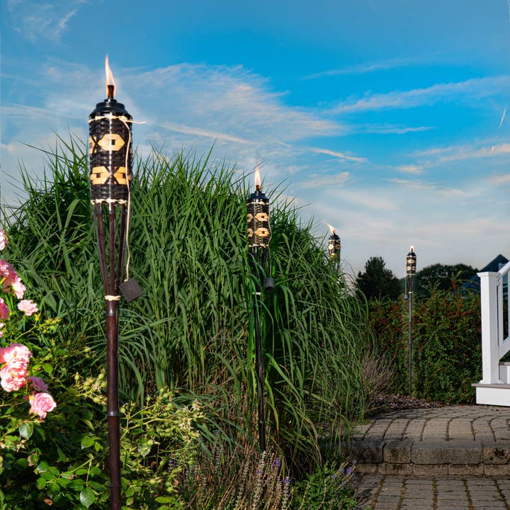 5 Star North - Wholesale Decorative Torch - Backyadda Tiki-Style Bamboo Torches, Mocha/Tan - 6 Pack2