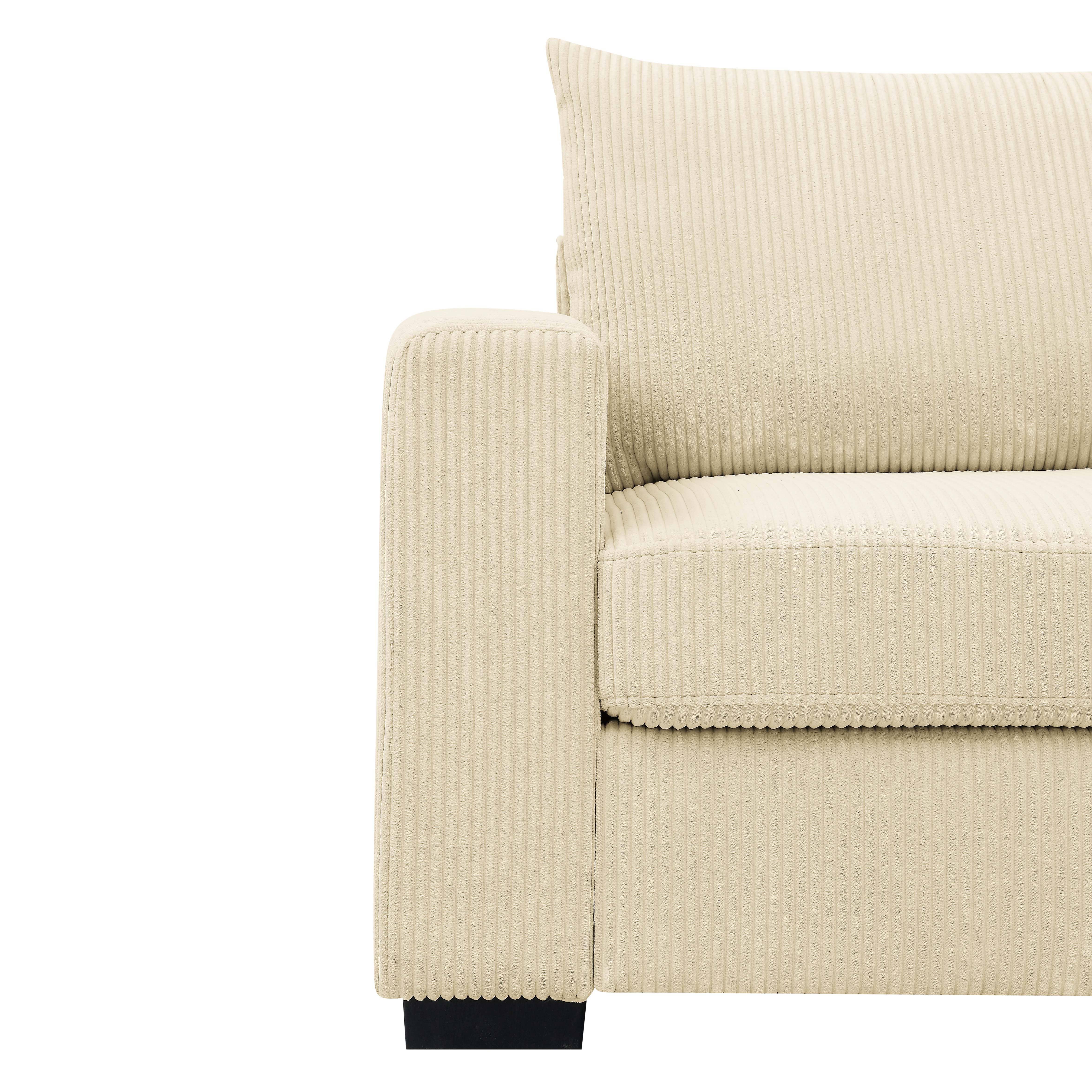 HOMYCASA DESIGN INC - Wholesale Sofa - Coastal Haven Corduroy Sofa with Deep Cushions Neutral Color8