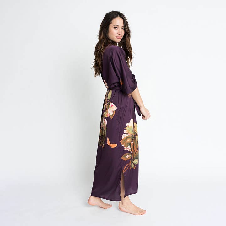 KIM+ONO - Wholesale Robe - Women's - Peony & Butterfly Long Kimono Robe7