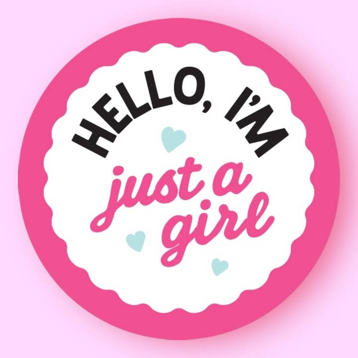 Hej, jeg er bare en pige klistermærke for engroshandel hos The Hissin' Kitten