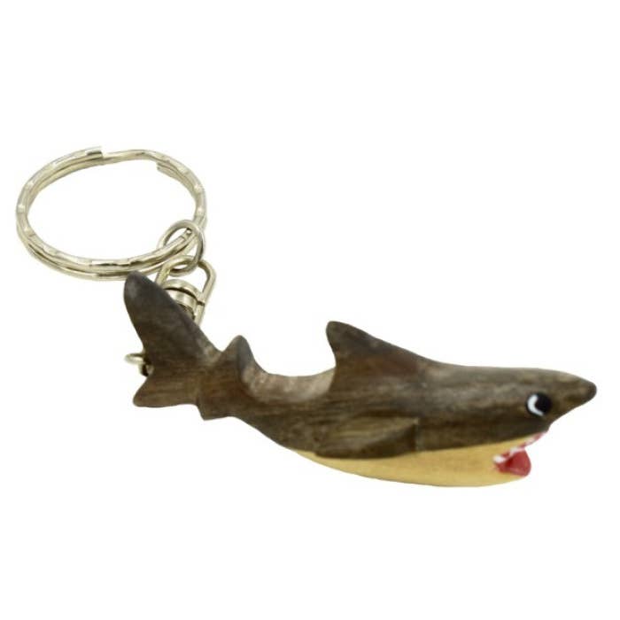 DK Hawaii - Wholesale Keychain - Unisex - Wooden Shark Key Chain