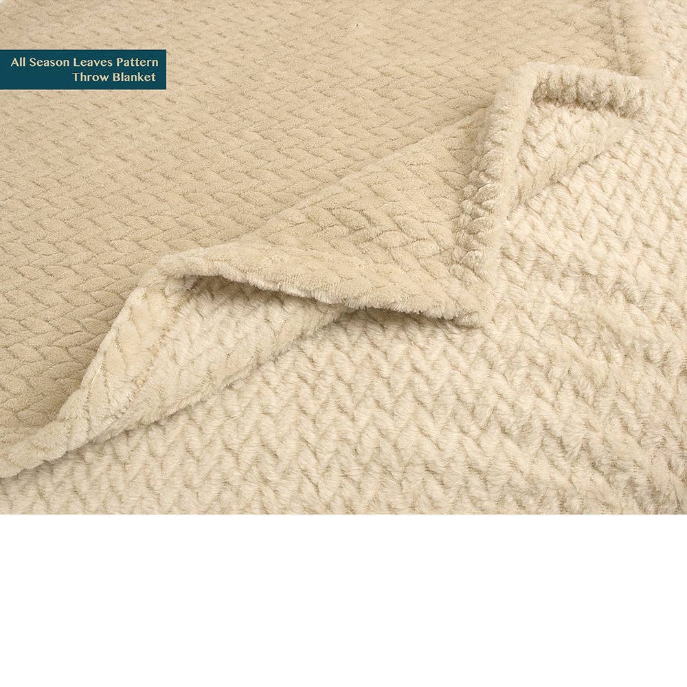 Pavilia – Manta para sofá por atacado – Cobertor de fleece texturizado com estampa de folhas58