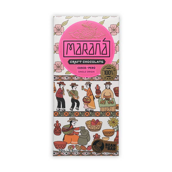Bar & Cocoa Chocolate - Wholesale Chocolate Bar - Marana Dark Chocolate Bar Cusco 100% (Peruvian Chocolate)0