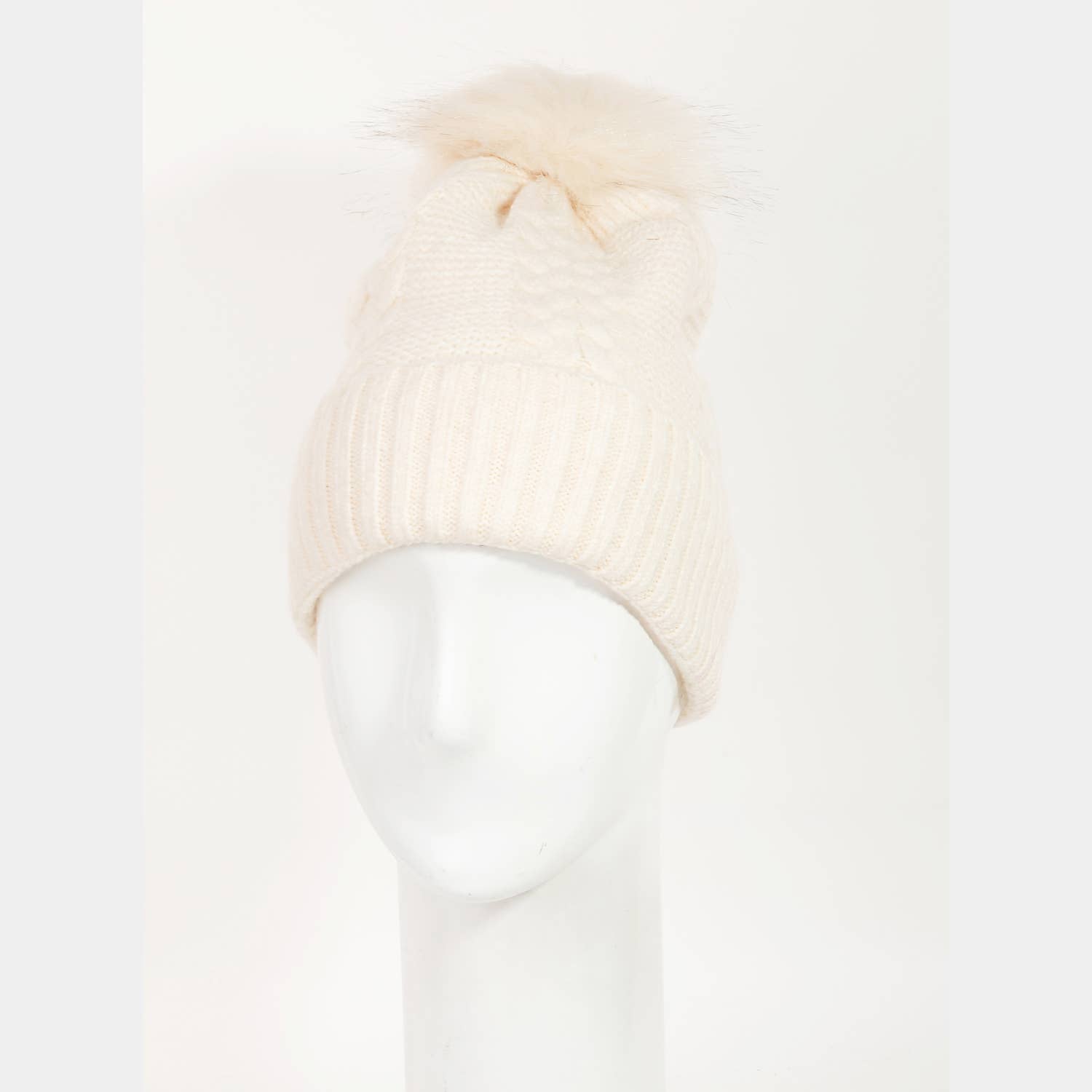Collections by Fame Accessories – Engroshandel Beanie - Dame – Hæklet strik Pompom Beanie3