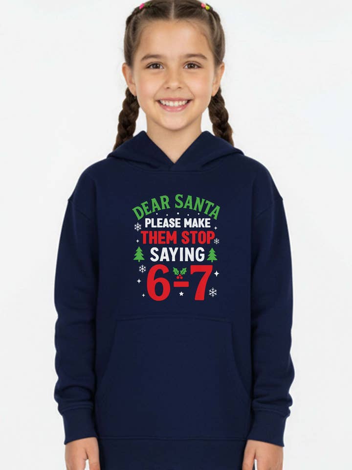 Kids Dear Santa 6-7 Christmas Graphic Hoodie for wholesale by Missi Clothing