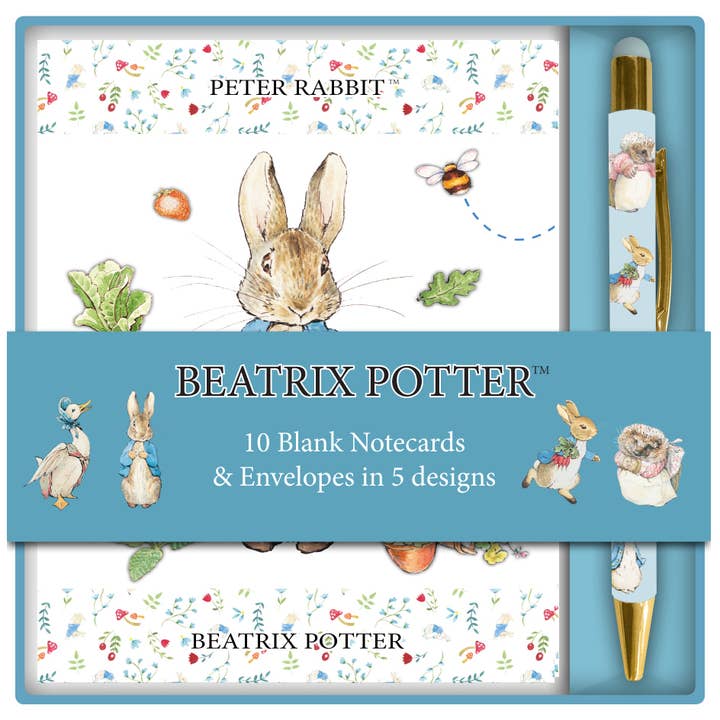 Conjunto de Cartões de Nota, Envelopes e Caneta Beatrix Potter por atacado de Robert Frederick Ltd