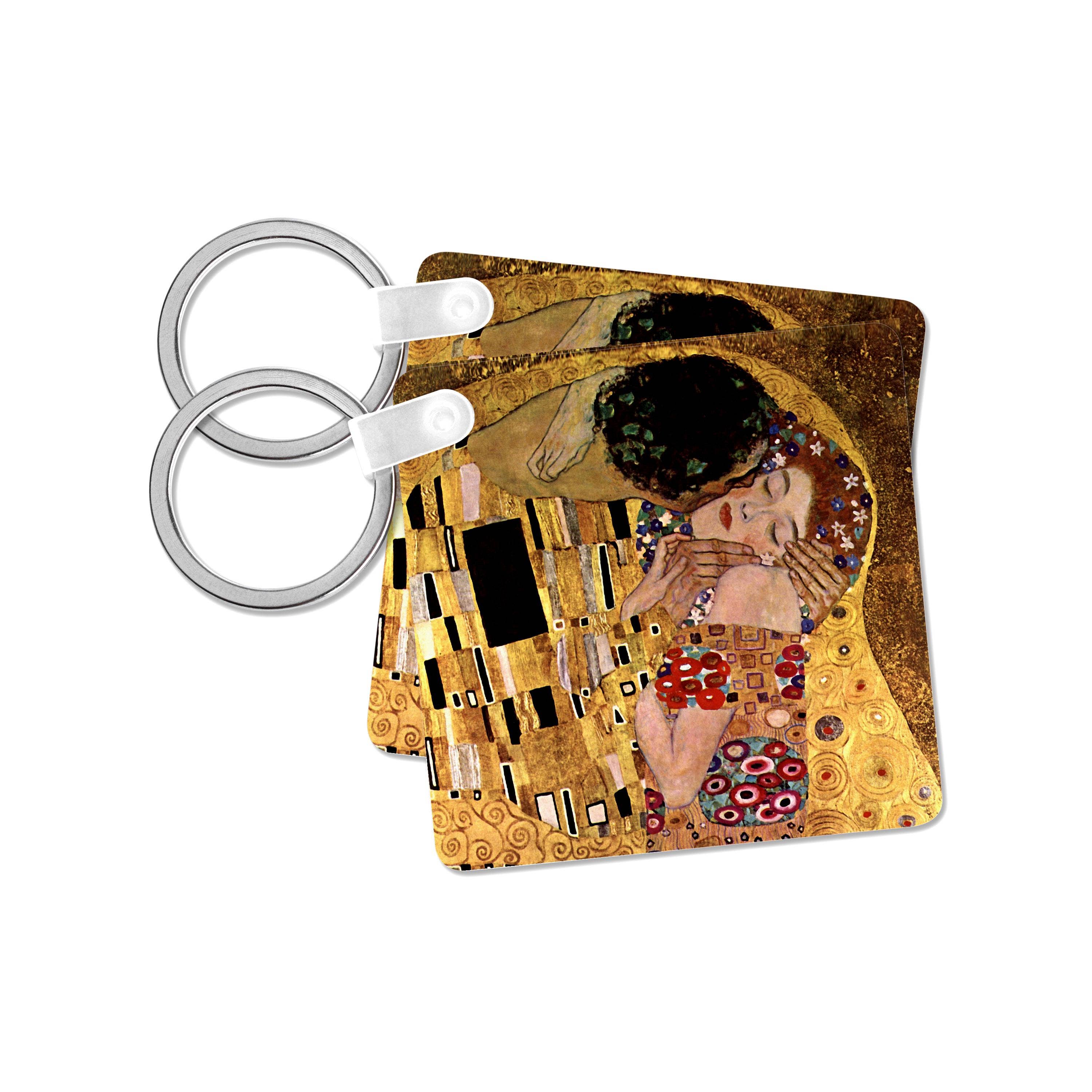 3dRose – Porta-chaves - Unissexo por atacado – 3dRose, Gustav Klimt - O Beijo, Porta-chaves0