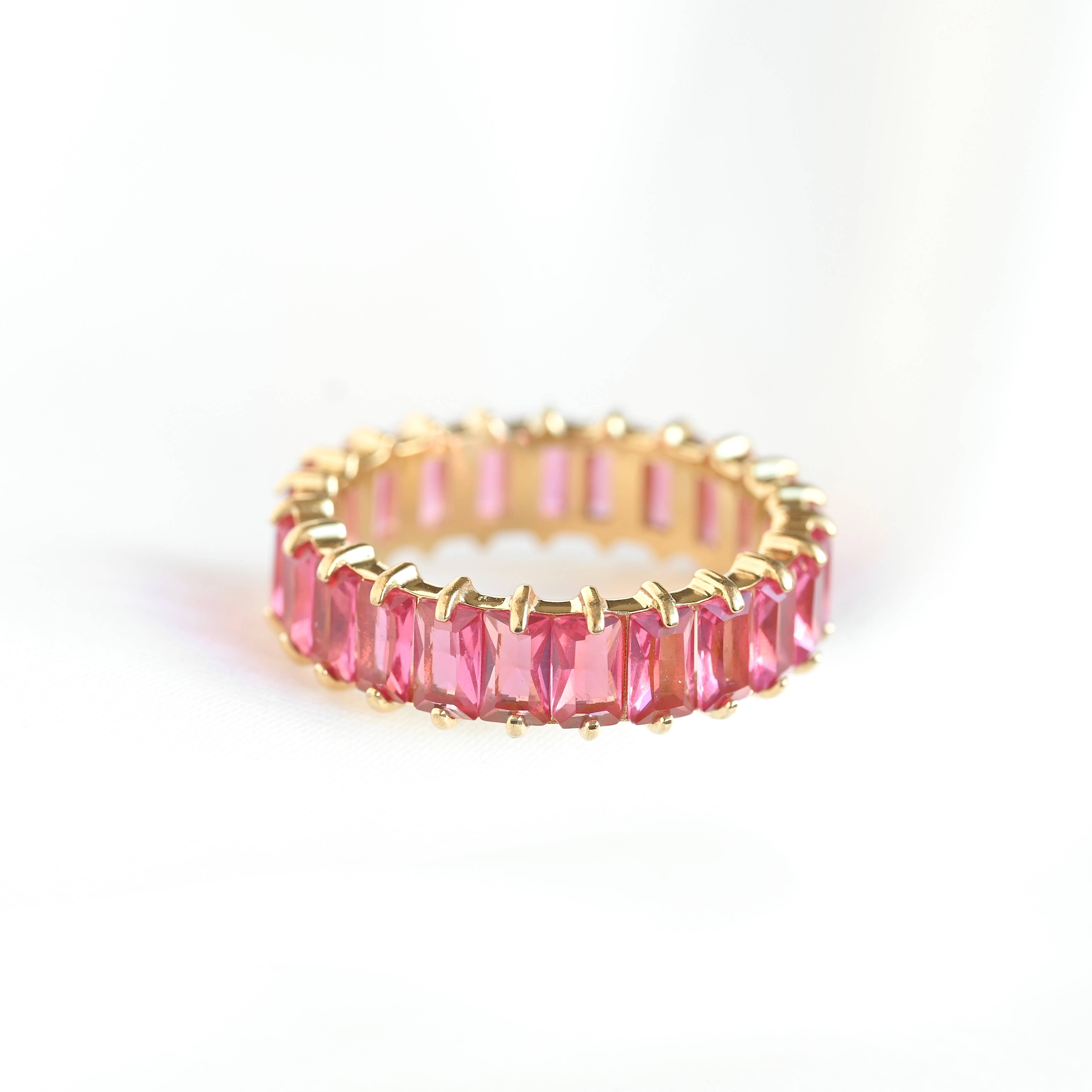 Blueyejewelry – Engroshandel Ring med sten – Bred baguette-skåret diamantring med CZ24