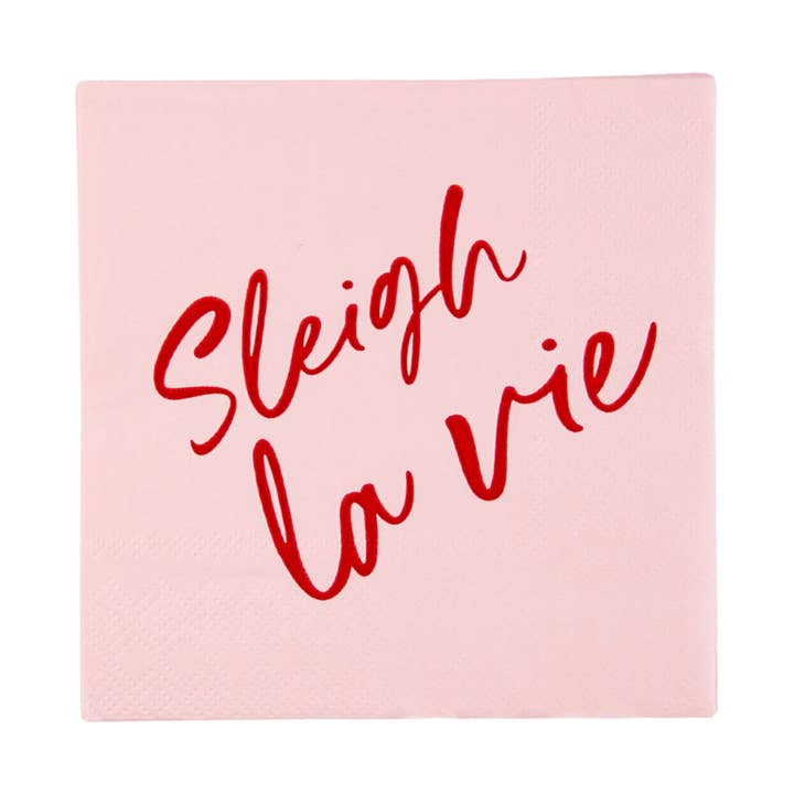 SLEIGH LA VIE COCKTAIL NAPKINS for wholesale by Bonjour Fête