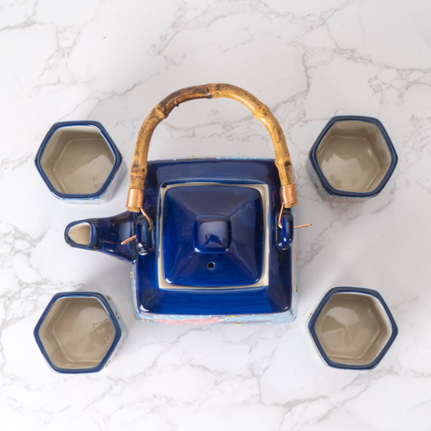 Urban Tokyo - Wholesale Tea Set - Great Wave Tea Set 20oz Tea Pot with 4 Hexagon Cups (4/8)1