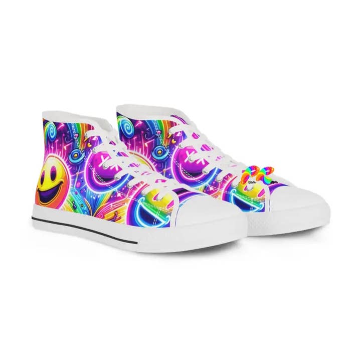 Sapatilhas Neon Bliss Rave Masculinas com Capota Alta por atacado de Prism Raves