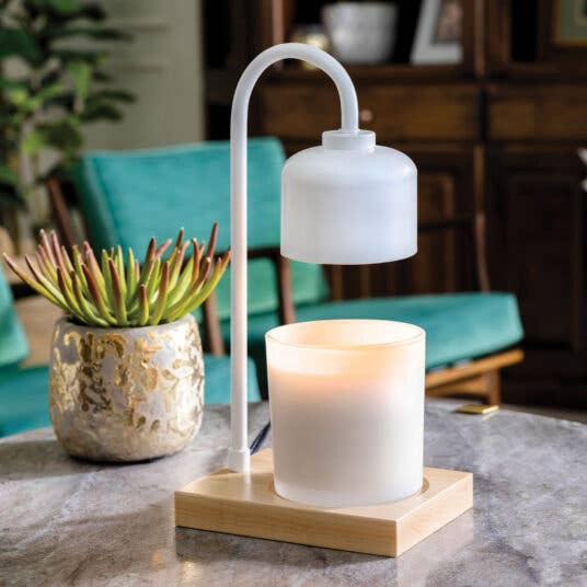 Candle Warmers Australia - Wholesale Accent/desk lamp - White & Wood Arched Lamp - RRP $69.95 - Wholesale - OUT OF STOCK0
