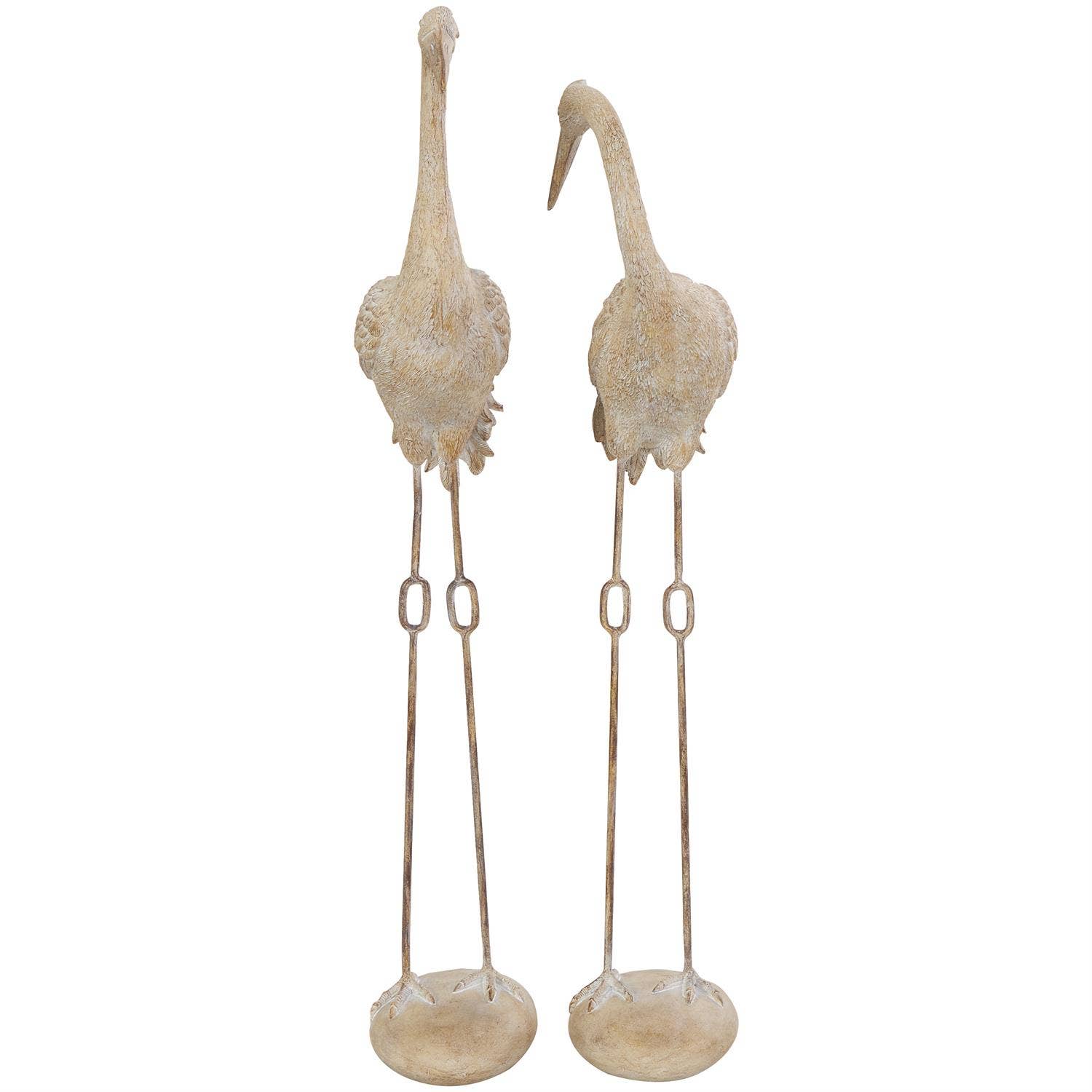 Will's Company - Wholesale Sculpture - Ivory Polystone Crane Sculpture - Set of 22