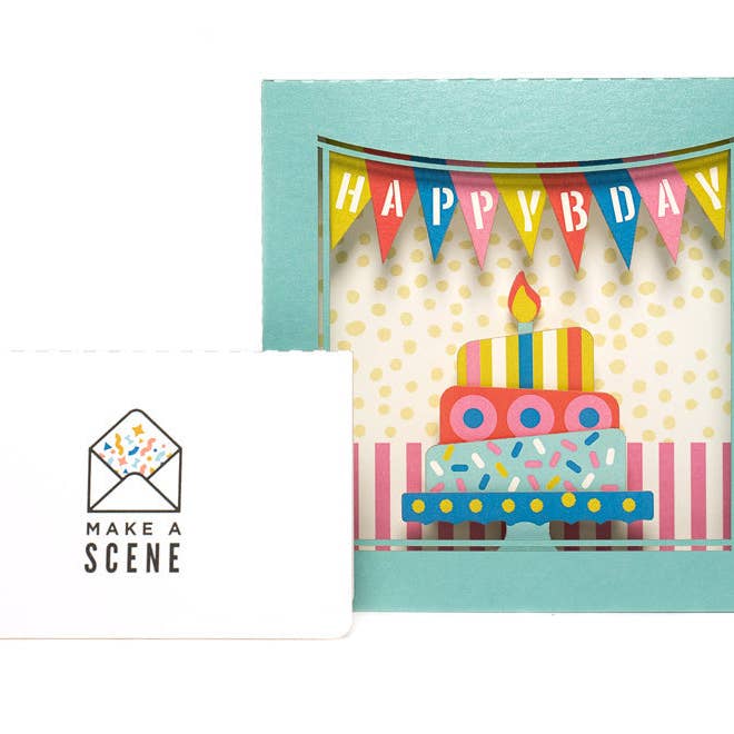 Carte Pop Up pour gâteau d'anniversaire pour la vente par Make A Scene