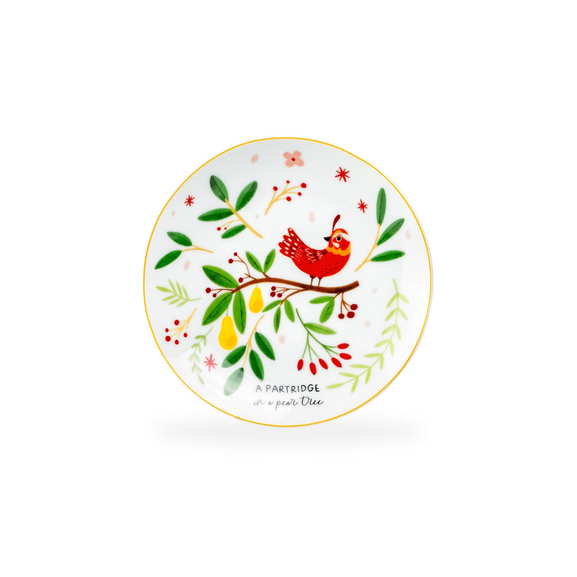 Grace Teaware - Wholesale Appetizer Serveware - 12 Days of Christmas Fine Porcelain Appetizer Plate Set - Metal Rack Version6