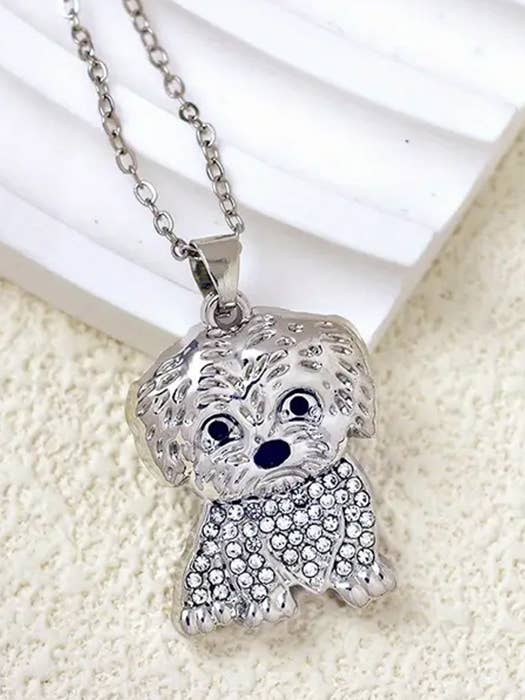( T382 ) PET LOVERS THEME DOG NECKLACE - MALTESE for wholesale by Jewelry Max