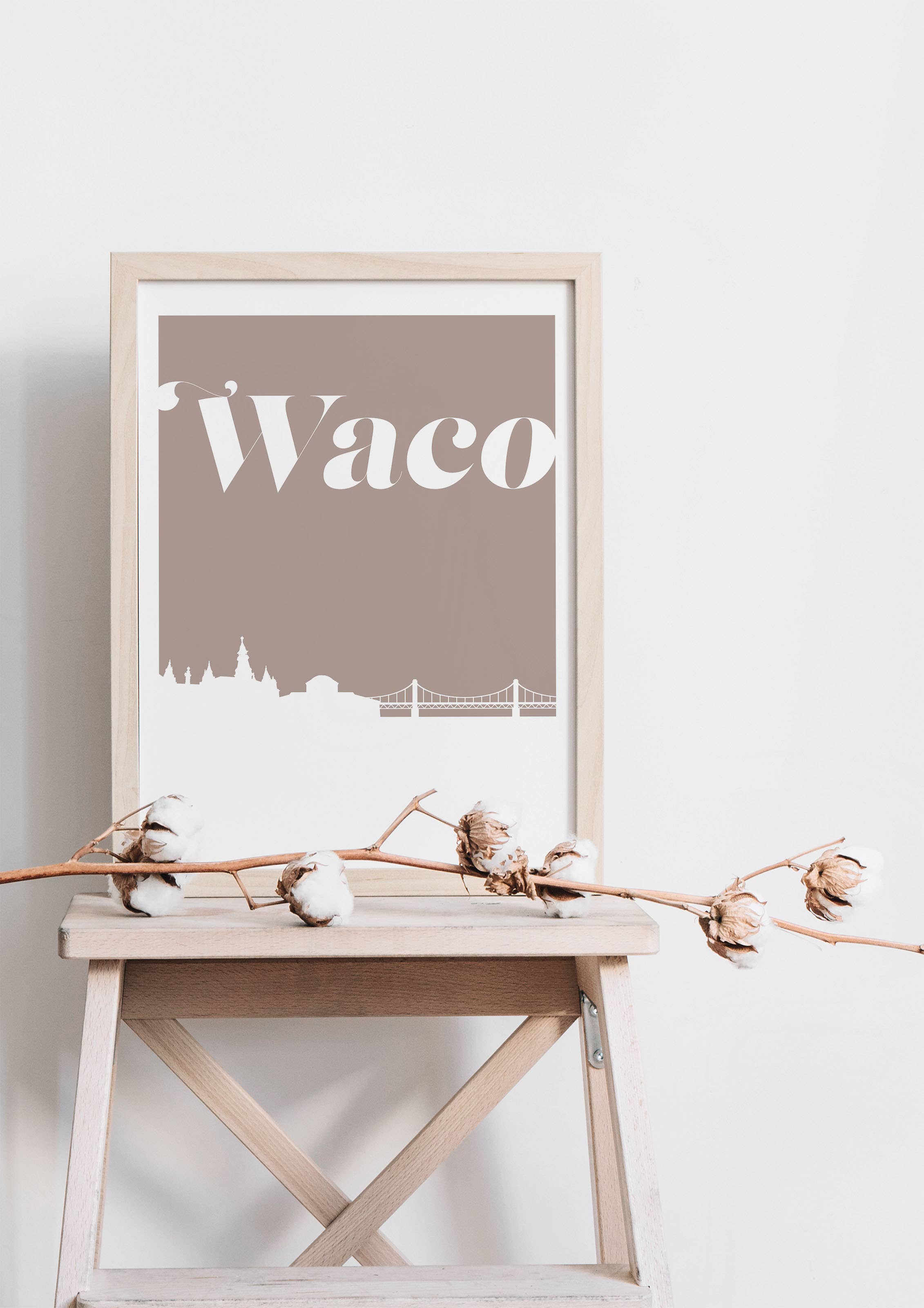 Paperfinch Design - Wholesale Art Print - Waco Texas retro inspired skyline art print6