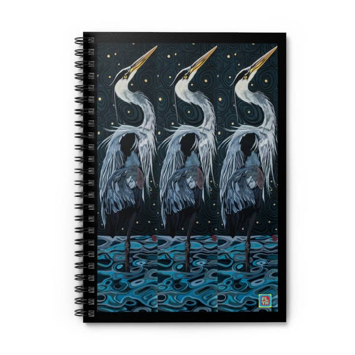 Nighttime Heron Notebook for wholesale by FLYN