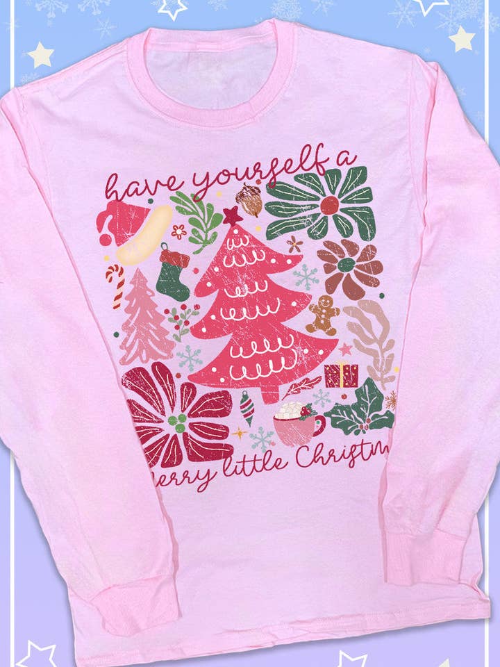 Have Yourself A Merry Little Christmas Graphic Long Sleeve T-Shirt for wholesale by Sugar Stitch