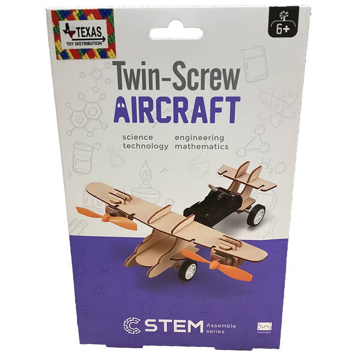 Twin-Screw Aircraft STEM Construction Kit, Educational Toy for wholesale by Texas Toy Distribution