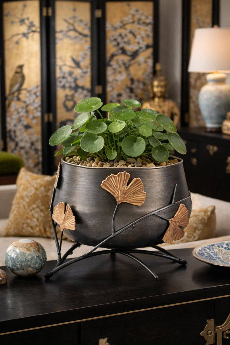 Napco - Wholesale Plant Pot - Sculptural Ginkgo Leaf Planter - Luxe Decor  Item # 172511