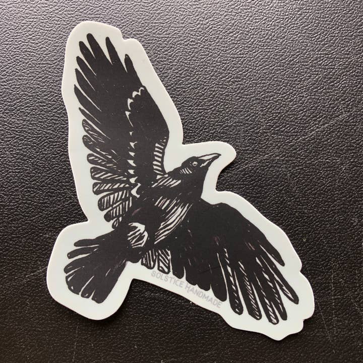 Solstice Handmade - Wholesale Sticker - Crow Sticker