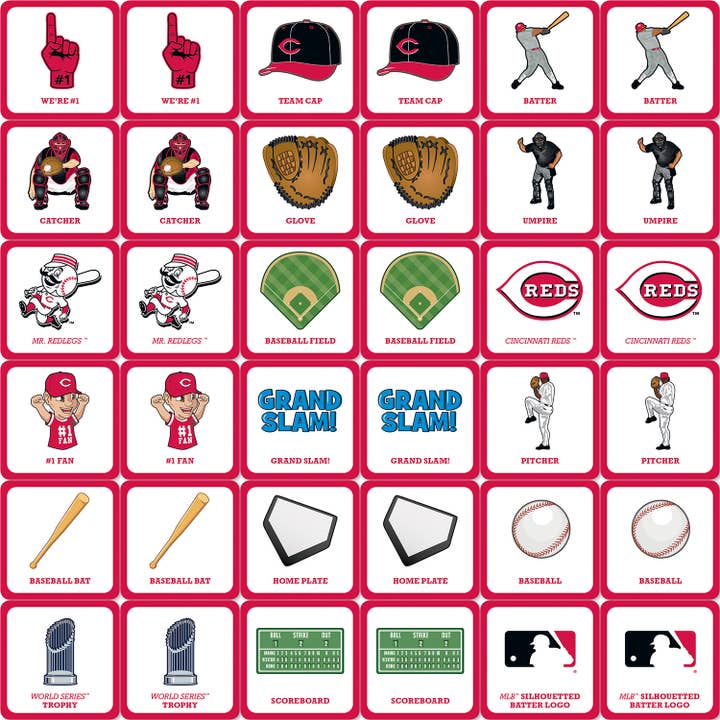 Masterpieces Puzzles - Wholesale Card Game - Cincinnati Reds Matching Game