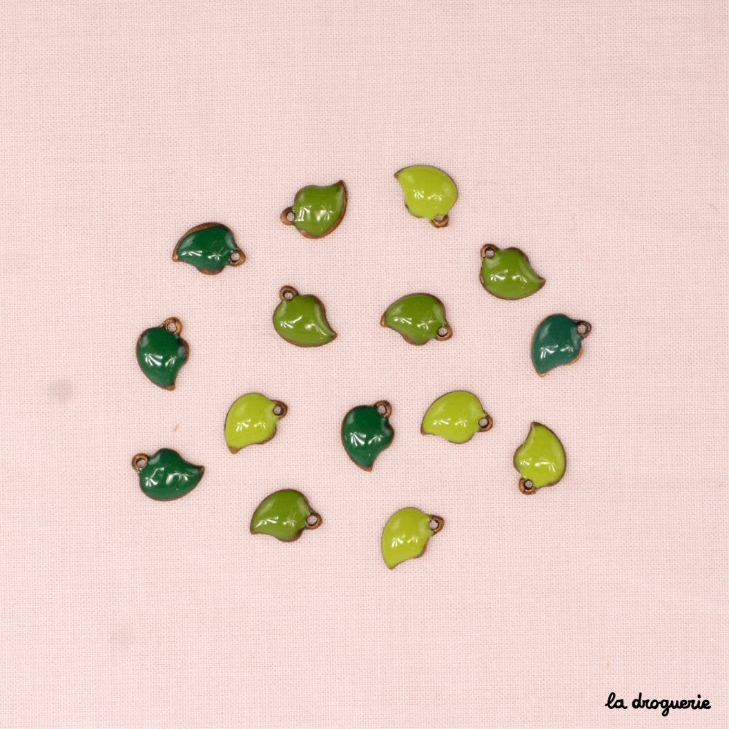 LA DROGUERIE - Wholesale Beads - Perle Toquade mini-leaf heart enamelled2
