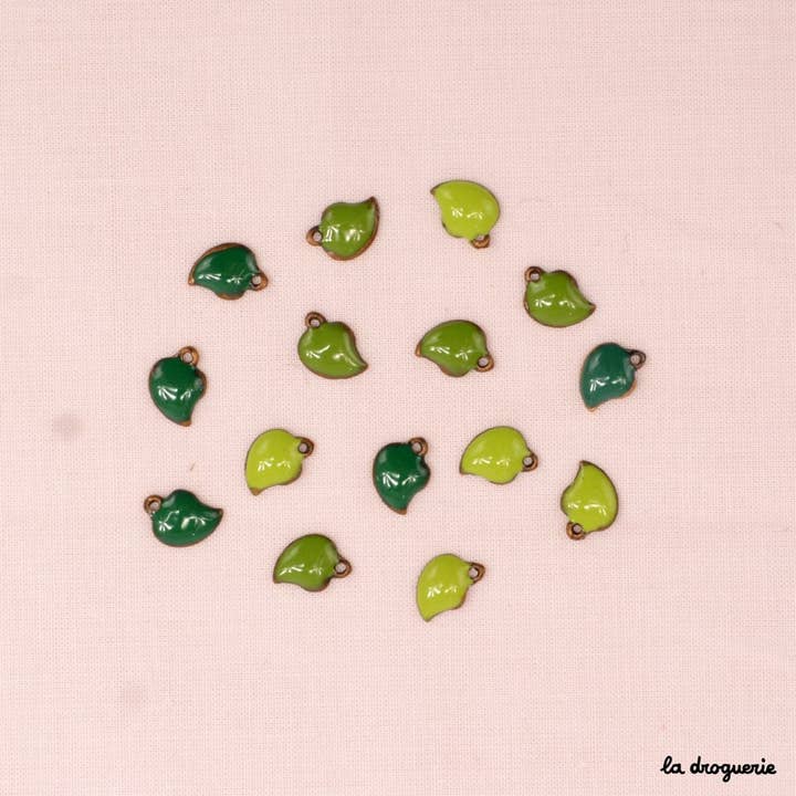 LA DROGUERIE - Wholesale Beads - Perle Toquade mini-leaf heart enamelled2