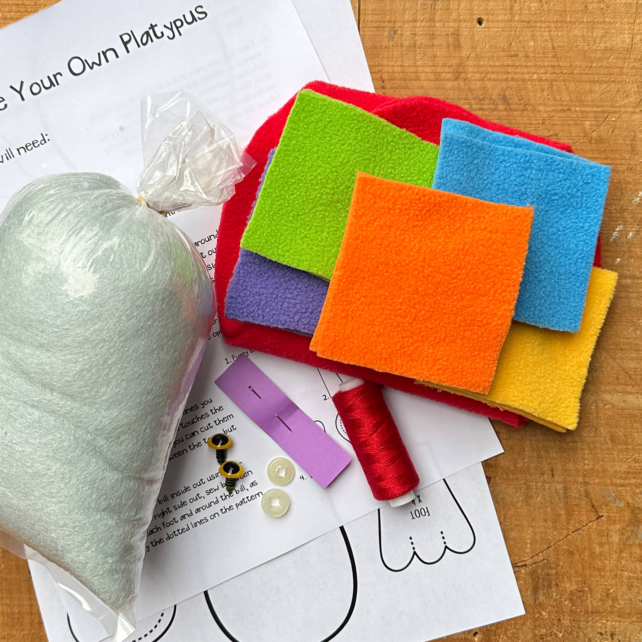 Mr. Sogs - Vendita all'ingrosso Kit per lavoretti fai da te - Bambini - Kit da cucito per animali di peluche fai da te Platypus4