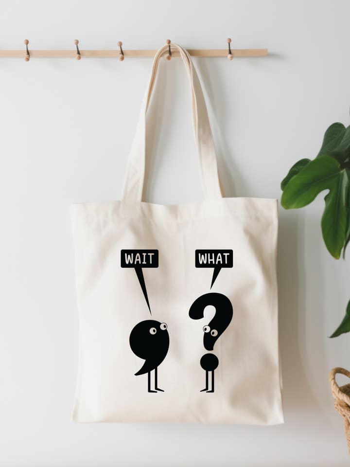 Wait, What? Small Canvas Tote Bag for wholesale by EnchantingSunshine