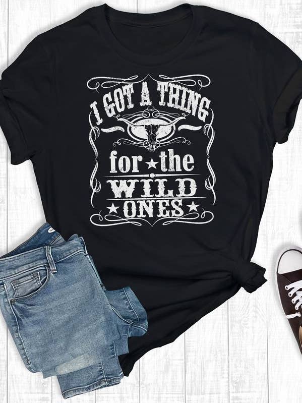 Western I Got A Thing Graphic Tee Black for wholesale on Faire0