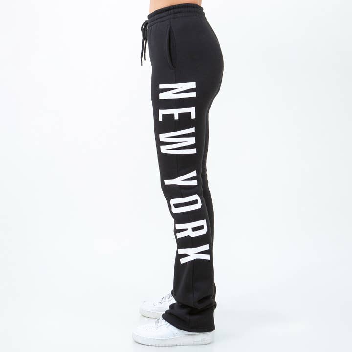 American Bazi - Wholesale Lounge Sweatpants/Joggers - Women's - NEW YORK STACKED SWEATPANTS-RJH10145NY2