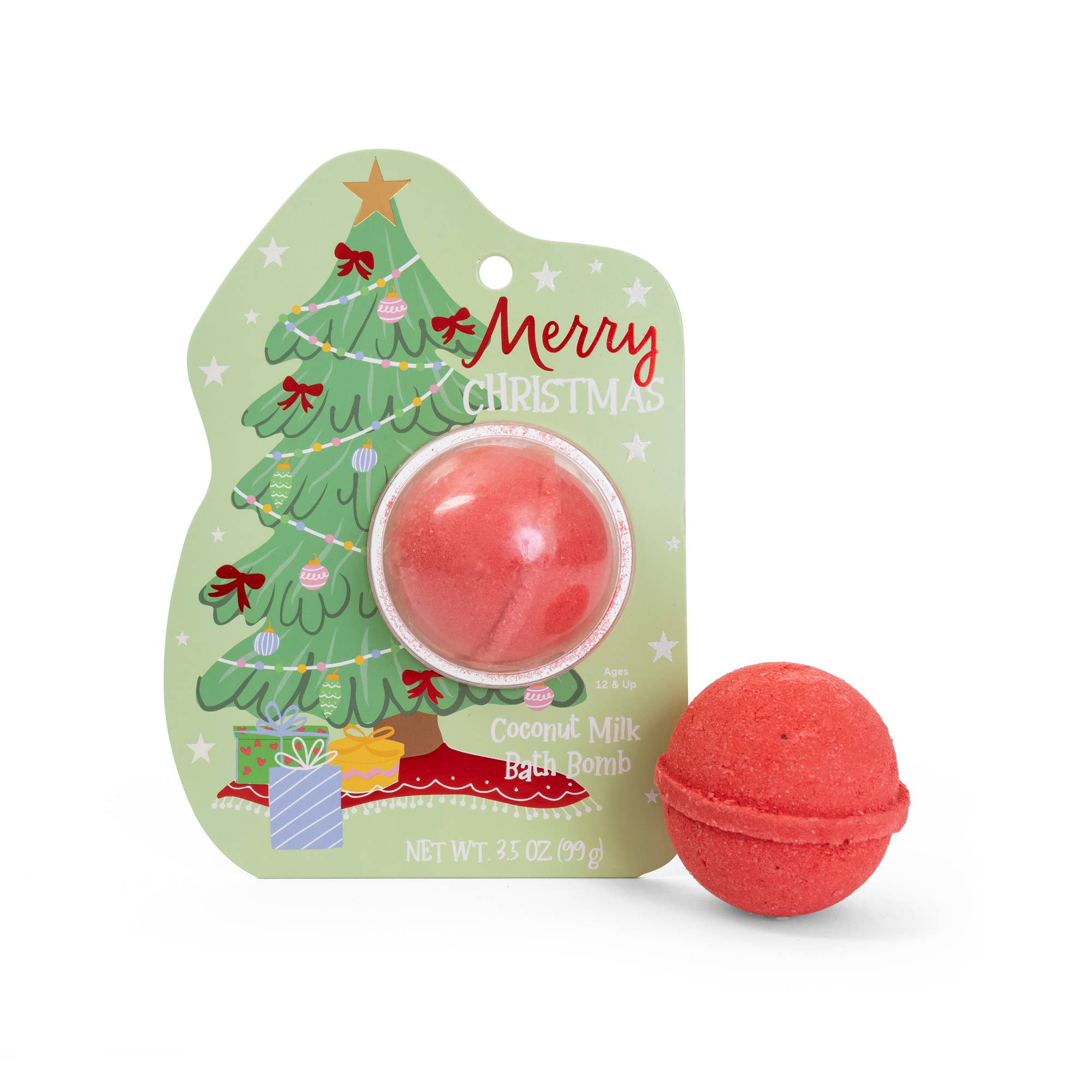 Cait + Co - Wholesale Bath Bomb/Fizz - Christmas Tree Clamshell Bath Bomb - Merry Christmas