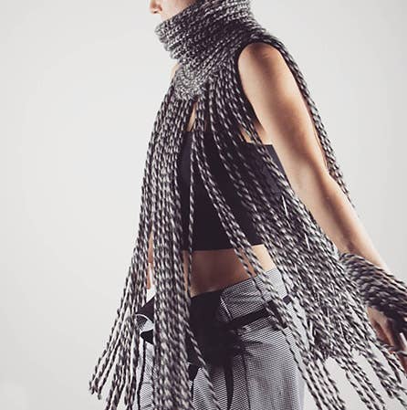 NOGOON - Wholesale Scarf - Women's - ODON Alpaca and Wool Collar with long front and back fringes5