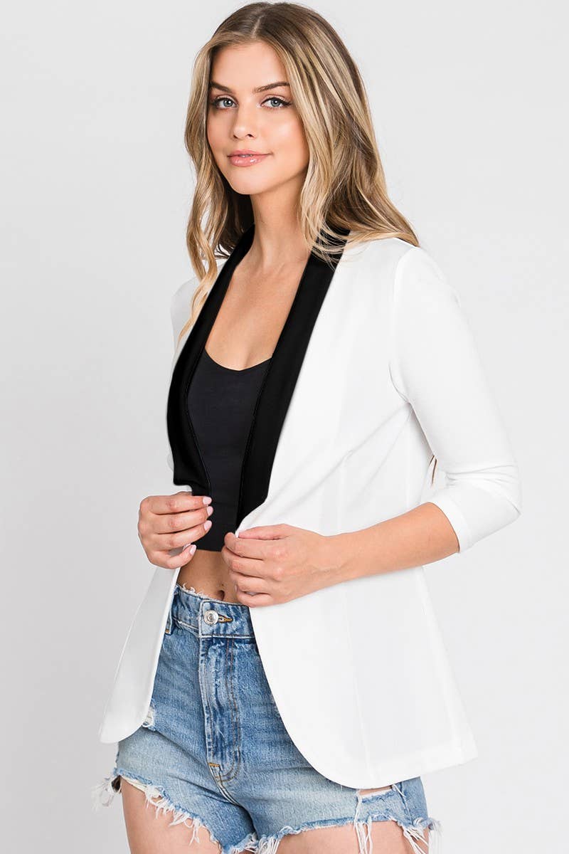 NINEXIS - Vente Blazer – femme - CWOBL033_ONE BLAZER À MANCHES FRONCÉES ET BOUTONS13
