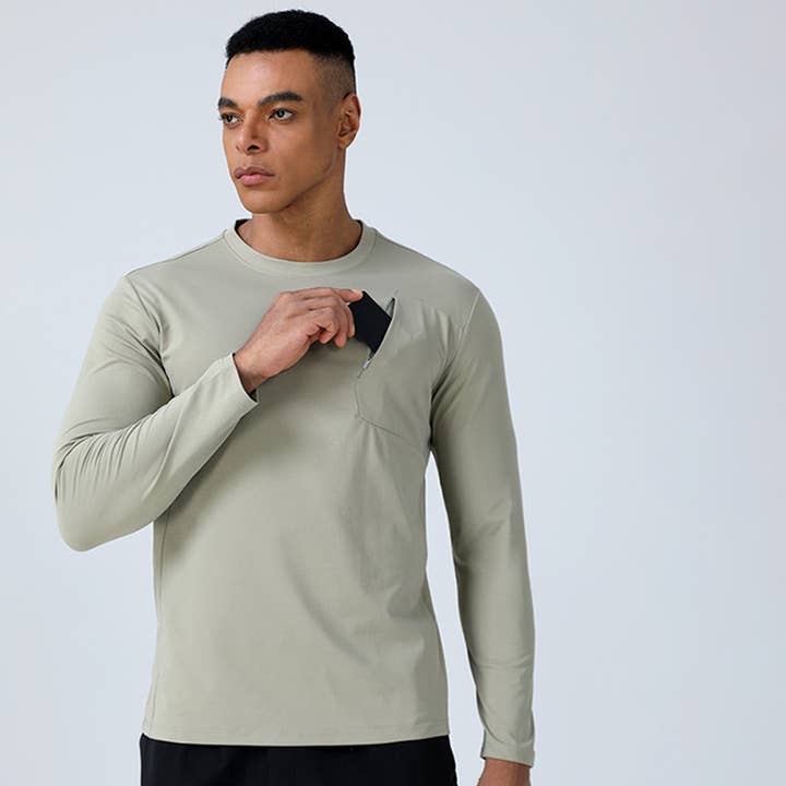 Sodalemon - Wholesale Athletic top – men's - Men Quick-Dry Round-Neck Training Long Sleeve T-Shirt1