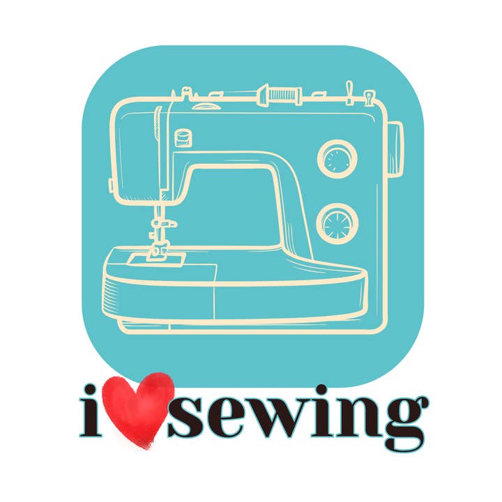 I Love Sewing Die-Cut Sticker for wholesale by Jaala Spiro