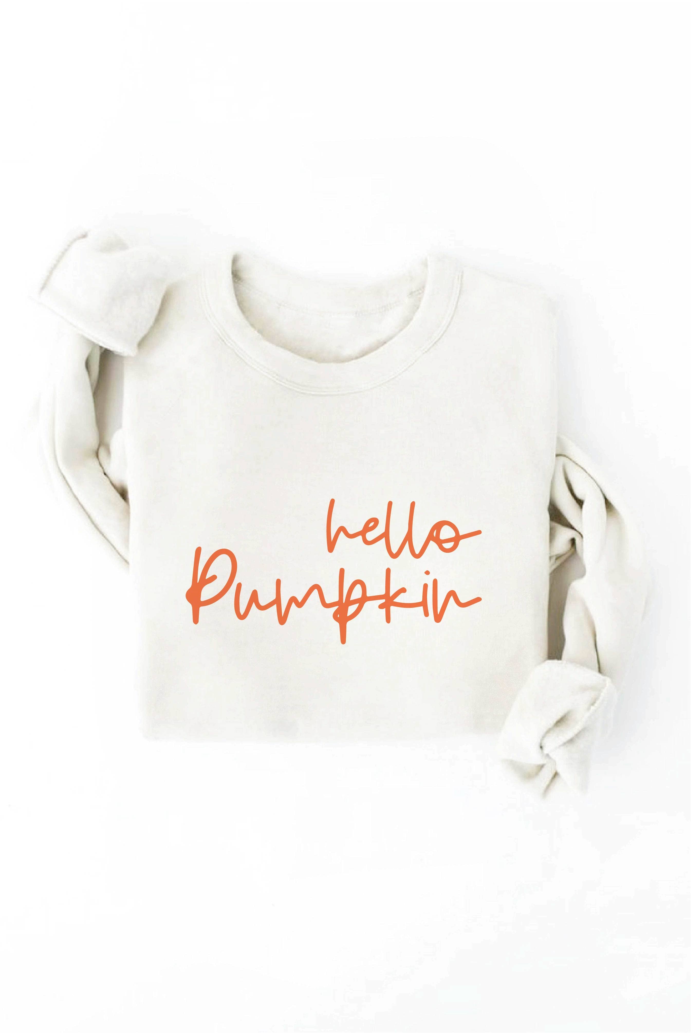 OAT COLLECTIVE - Wholesale Graphic Sweatshirt - Women's - HELLO PUMPKIN Graphic Sweatshirt5