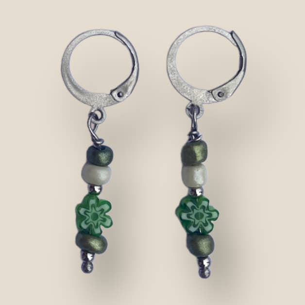 Örhängen Lina silver - grön för wholesale av La Eva Store