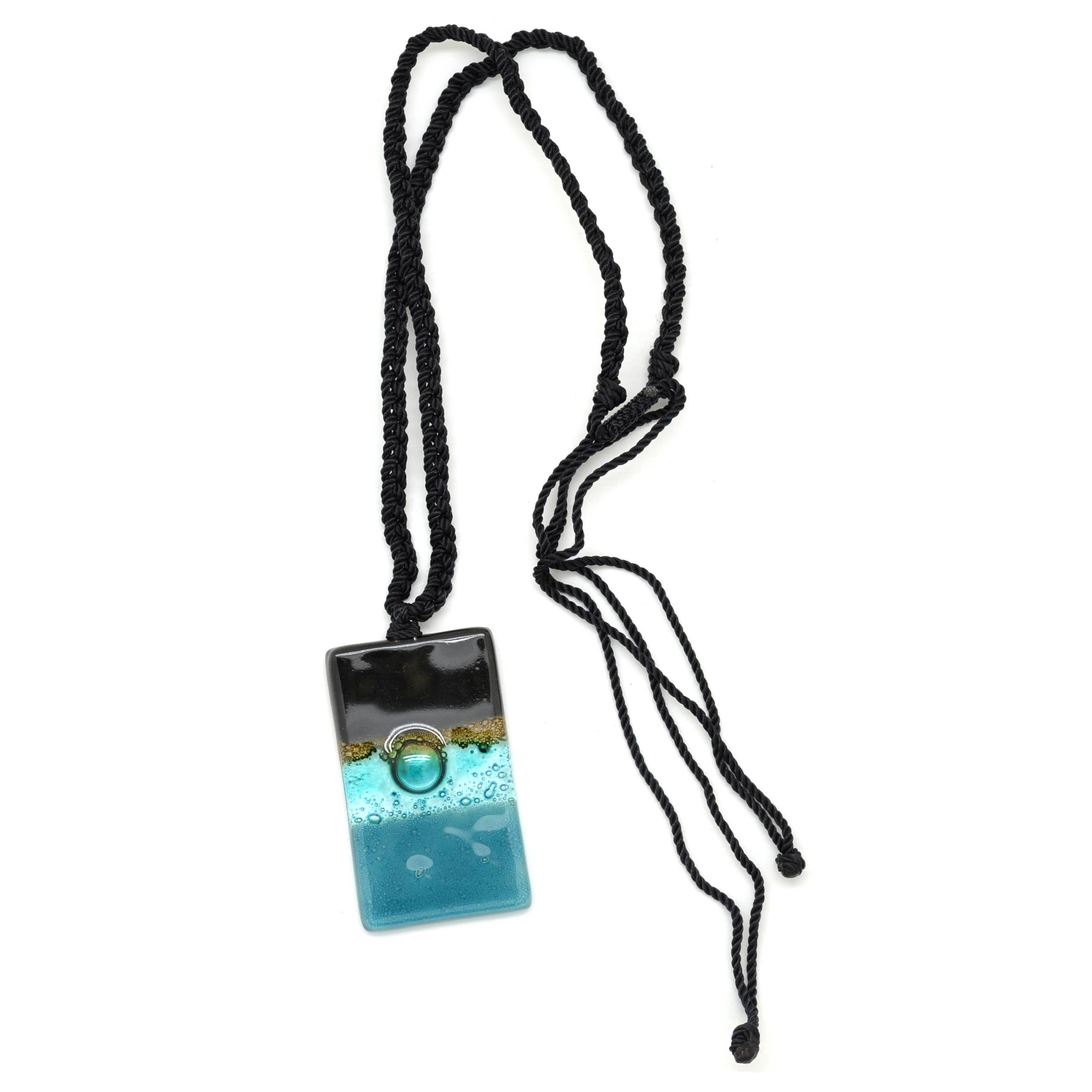 Dunitz & Company - Wholesale Pendant/Charm Necklace - Rectangle Glass Pendant Necklace - Handmade1
