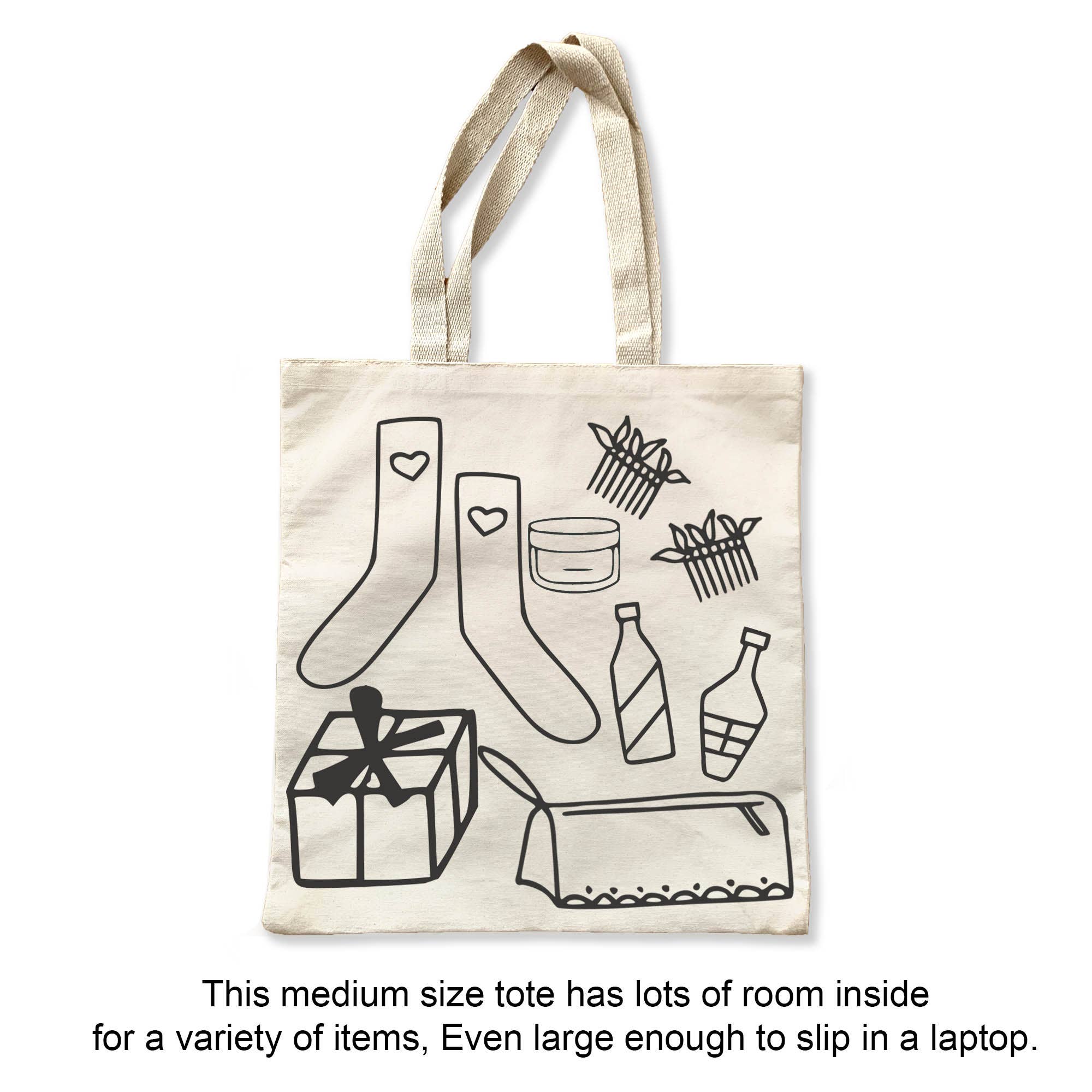 Sockprints - Wholesale Tote Bag - Unisex - Personalized Medium Market Canvas Tote Bag with a Location6