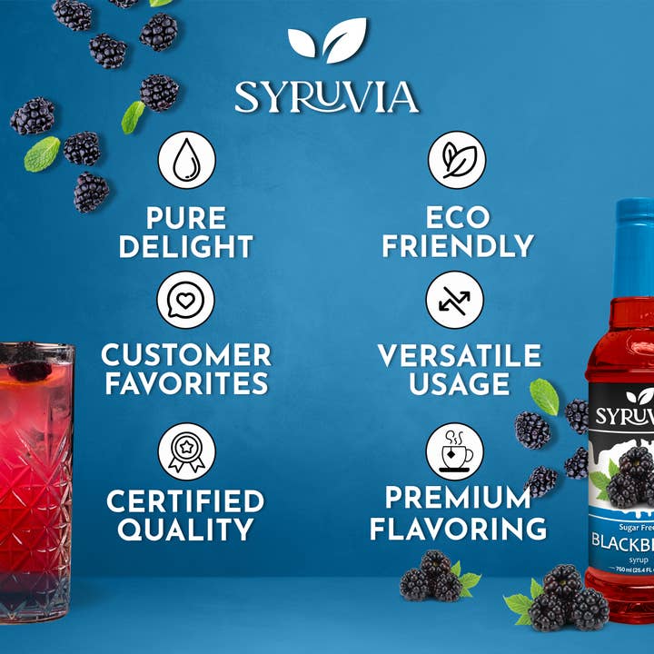 Syruvia - Wholesale Cocktail Mix/Syrup - Sugar-Free Blackberry Syrup4
