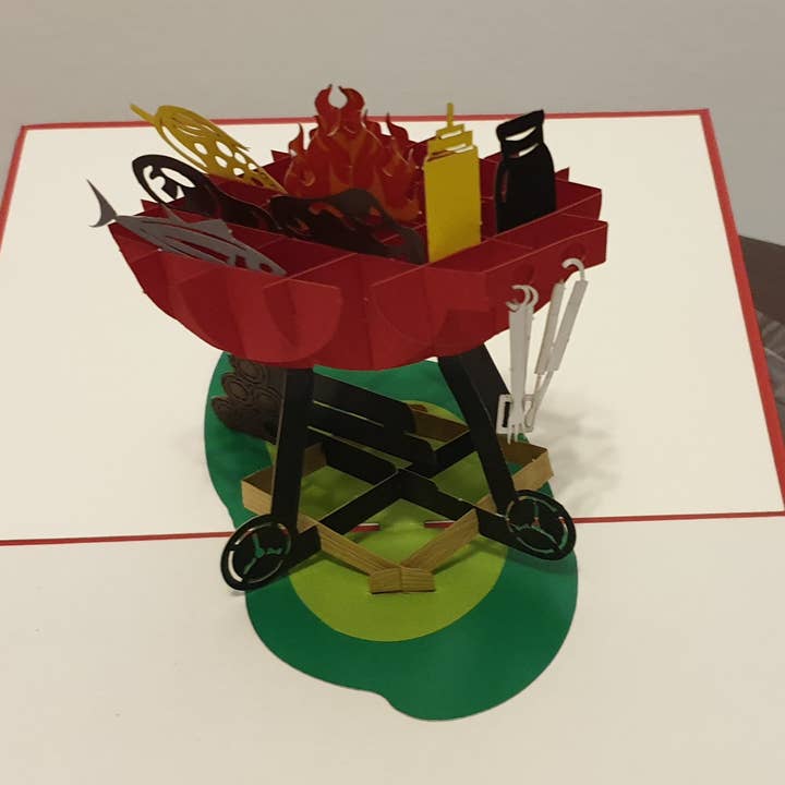 3D Pop-Up Card "Grill" – The perfect greeting for barbecue fans for wholesale by Papier Paradies