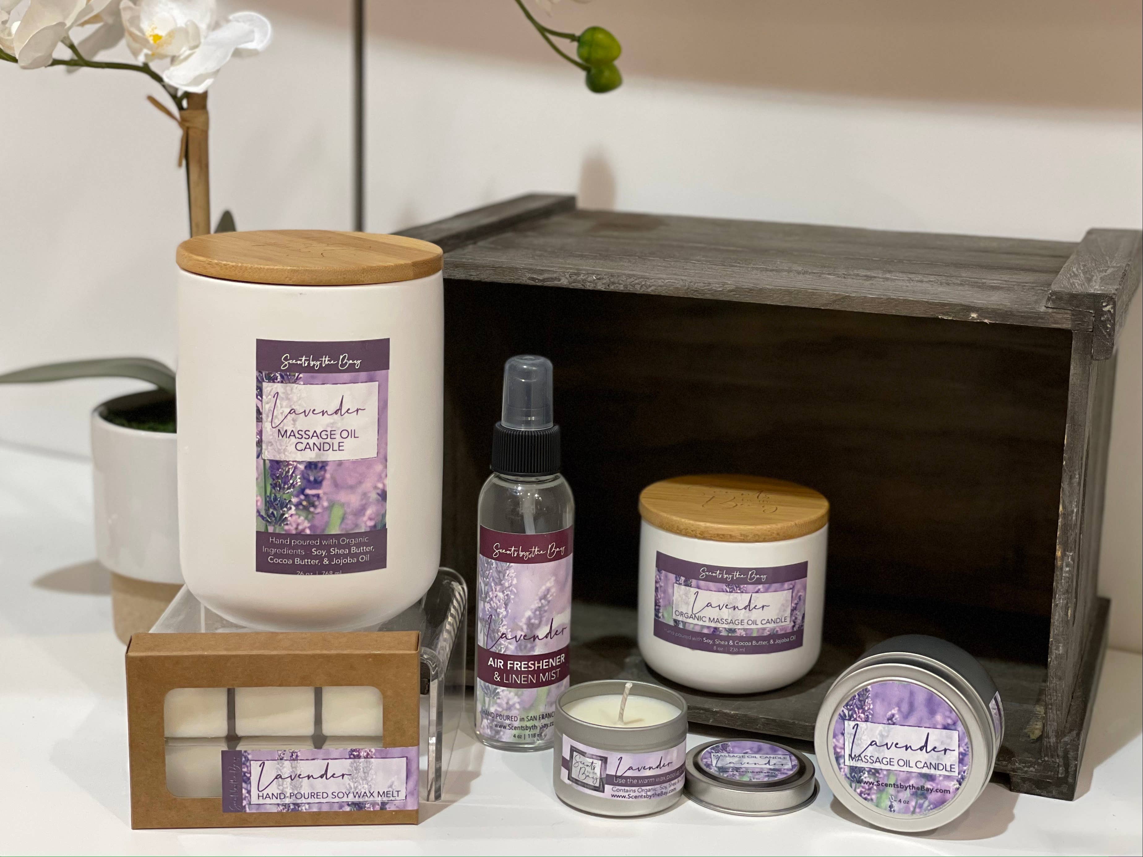 Scents by the Bay - Wholesale Jar/Filled Candle - 8 oz Reusable Ceramic: Organic Massage Oil Candle5