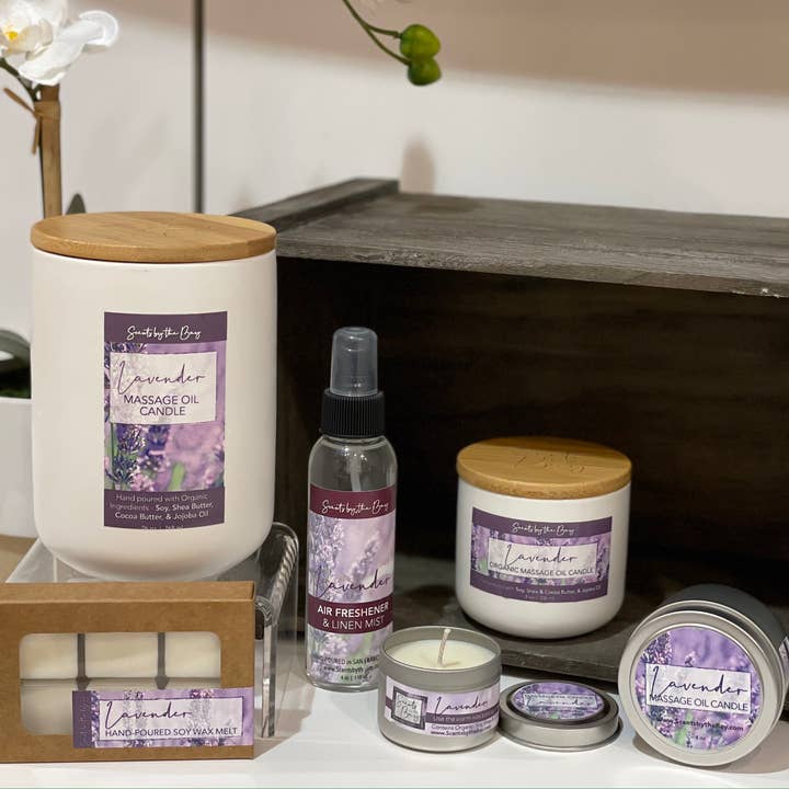 Scents by the Bay - Wholesale Jar/Filled Candle - 8 oz Reusable Ceramic: Organic Massage Oil Candle5